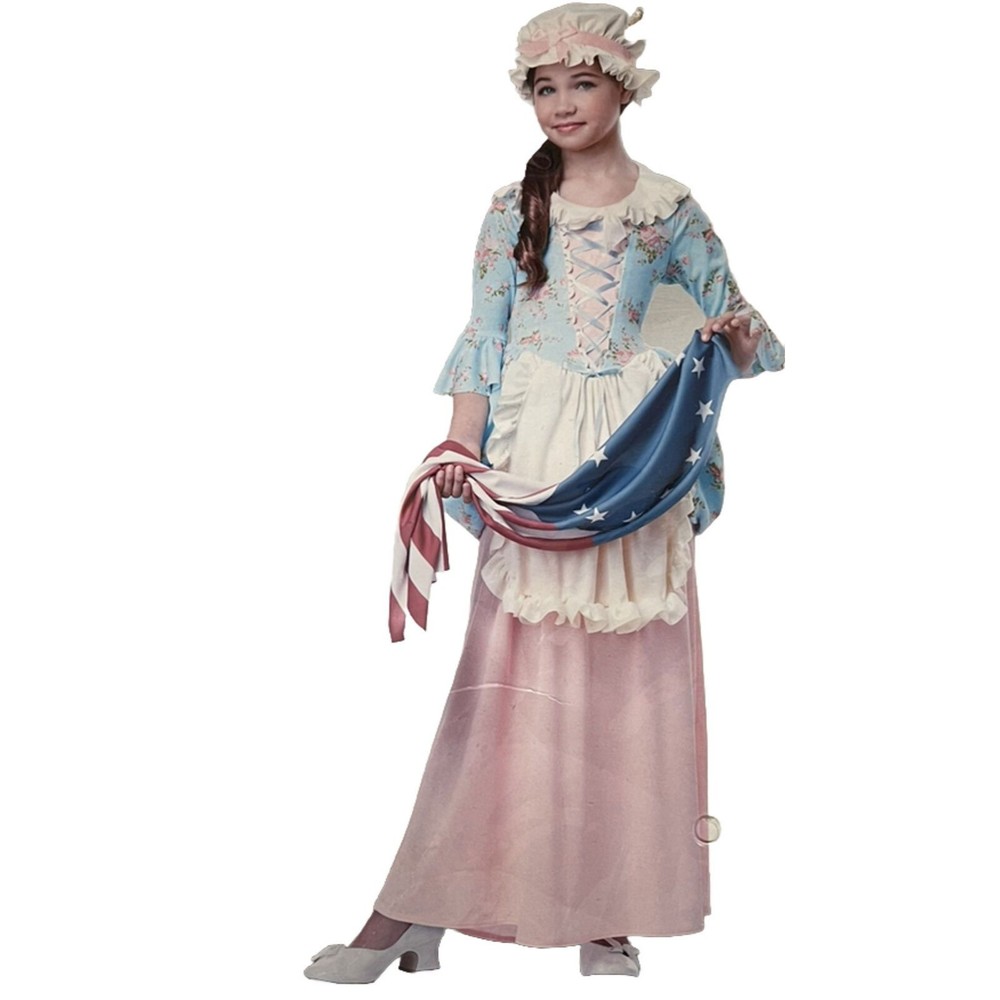California Costumes Girl's Colonial Lady Betsy Ross Martha Washington Sz Medium